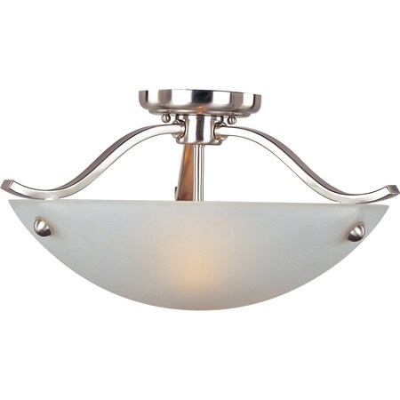 Maxim Lighting Contour 2-Light 17.75" Wide Satin Nickel Semi-Flush Mount Light 21261FTSN